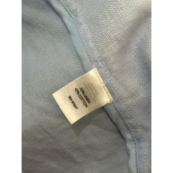 J. Jill Women's Blue Stretch Twill Linen Trench Coat Size Medium - Picture 3 of 5